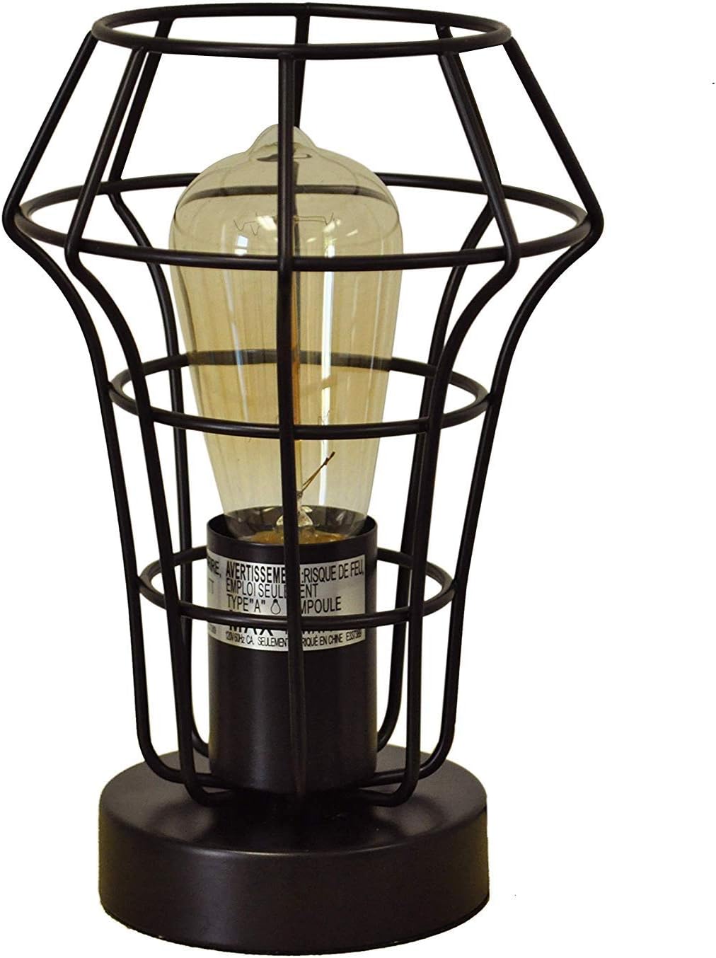 9" H Industrial Metal Table Lamp Desk Lamp Accent Light with a Free Edison Bulb