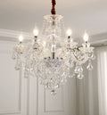 Crystal Chandelier 6 Lights Clear K9 Crystal Luxury Interior Decoration Ceiling Light E12 Bulbs Crystal Pendant Lighting Fixture for Dining Room, Living Room, Bedroom (6 Lights)