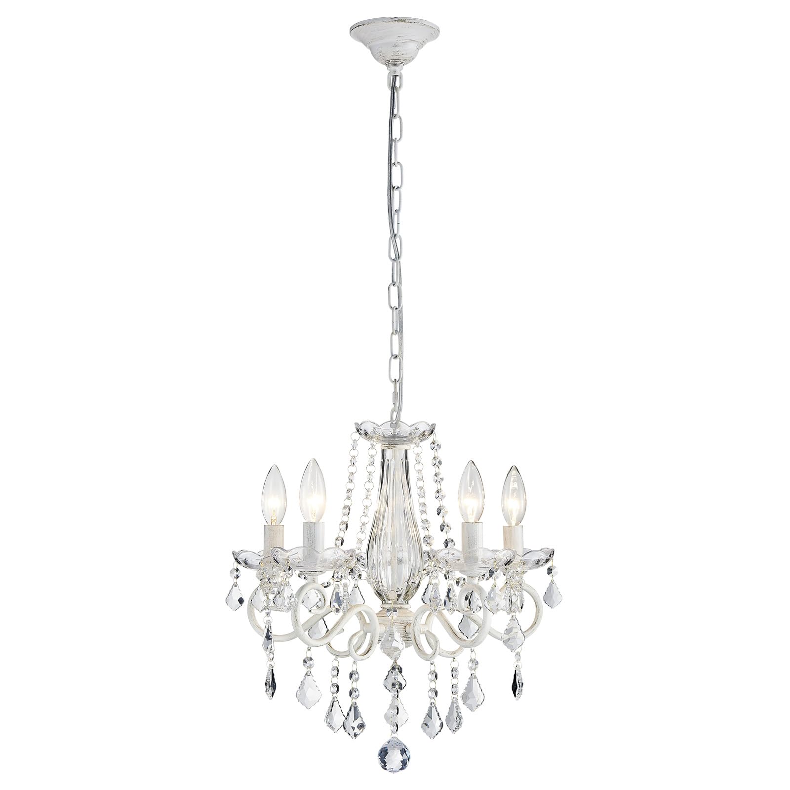 ANJIADENGSHI Mini Crystal Chandelier K9 Crystal Gold Chandelier for Living Room Bedroom Dining Room Kitchen Island Entryway 5 E12 Bulbs High 16.5 in x Diameter 16.9 in, Golden