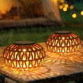 2 Pack Solar Lanterns Outdoor Waterproof, Outdoor Table Lamp Decor, Rattan Solar Lights Decorative, Small Tabletop Lantern Gifts for Mom, Grandma, Lantern Lights Outside for Garden, Yard, Steps