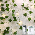 Warm White LED Ivy String Lights 40ft 4 Pack, USB & Battery Powered Decor Lights