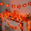 YEGUO 6 PCS Thanksgiving Decorations for Home, Fall Lights Battery Operated, Total 60ft 120 LED Lighted Fall Garland Maple Leaves for Halloween Holiday Autumn Harvest Fall Thanksgiving Decor