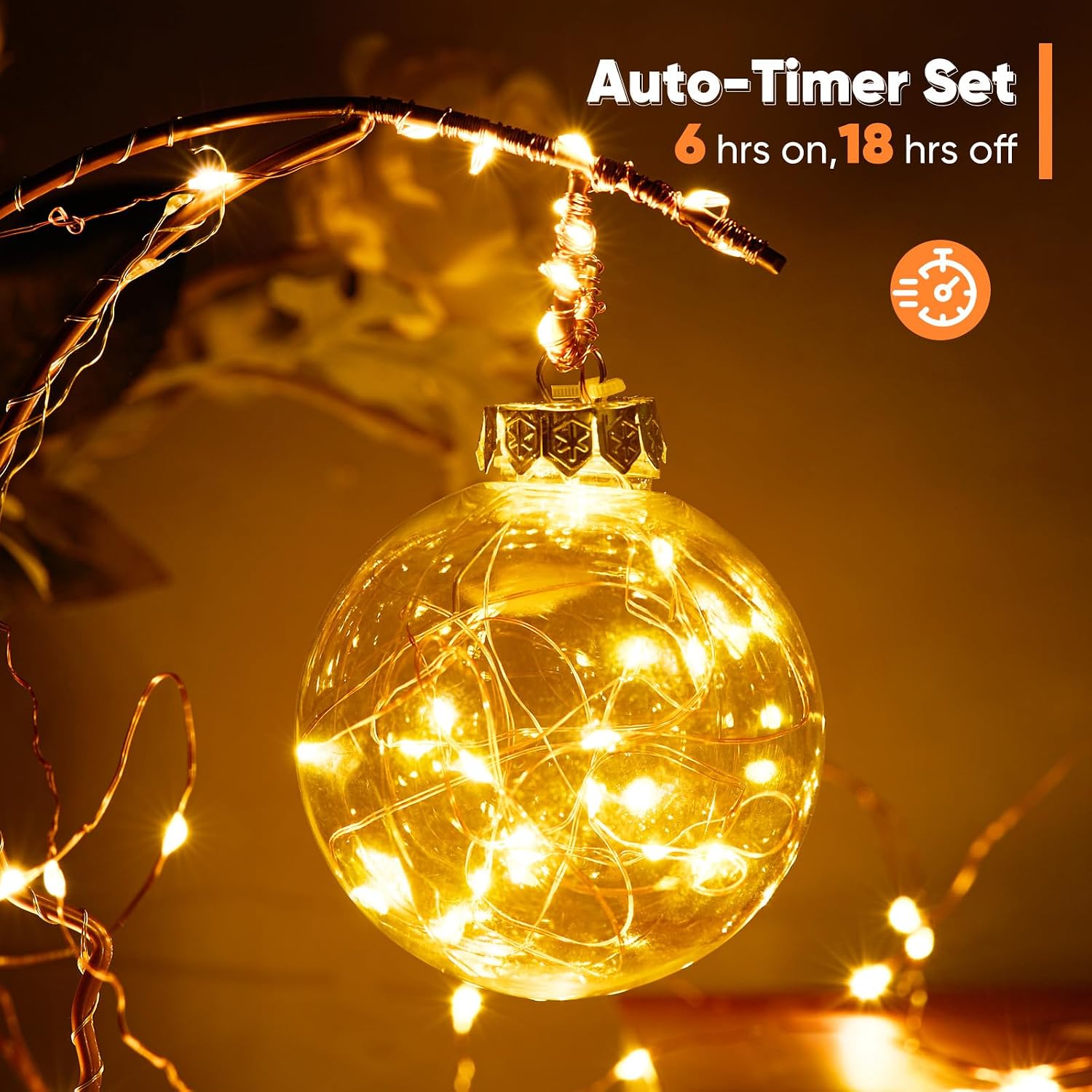 Ariceleo 4 Pack 65.6 Ft. Battery Operated Outdoor String Lights with Remote & Timer, LED Warm White Fairy Lights, Waterproof Twinkle Lights for Bedroom, Dorm, Mason Jar, Wedding, Party, Christmas