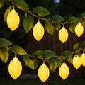 Baquler 2 Pcs Total 13.12ft 20leds 3D Lemon LED String Lights Battery Operated Summer Artificial Fruit Garland Lemon Light Bulbs with Flower Leaves Fairy Lights for Wedding Party Table Decorations