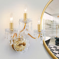 WUZUPS Crystal 5-Light Candle Chandelier Pendant Flushmount Ceiling Light Modern Lighting Fixture for Bedroom Hallway Bar Kitchen Bathroom, H 20.9" x W 21.7", Brushed Nickel, E12 Base