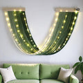 Macrame Fairy Lights Battery Operated with Remote | Large Macrame with 20ft 100 LED String Lights,Brown Gradient Warm White Light for Living Room,Bedroom,Christmas,Holiday Deco