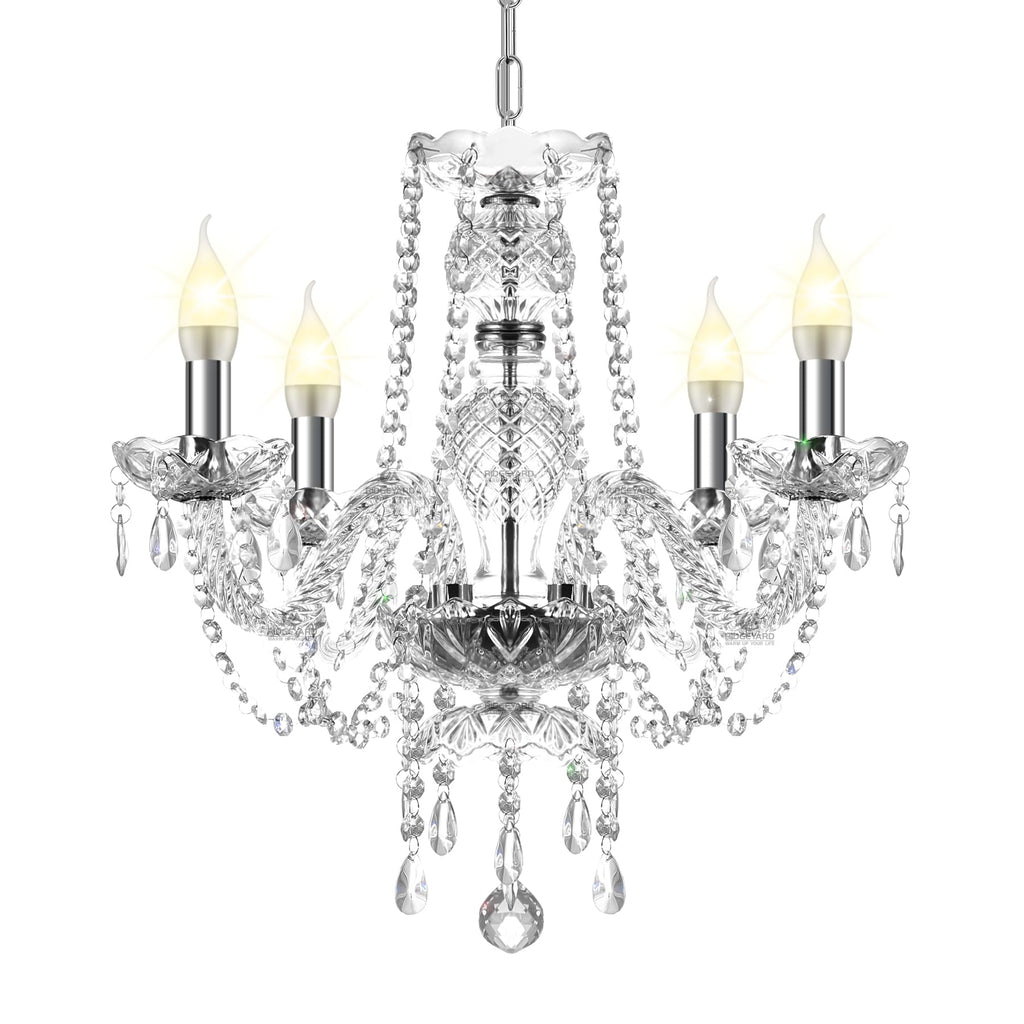 Ridgeyard 10-Light Crystal Chandelier Cognac/Champagne Modern K9 Crystal Candle Pendant Lamp Ceiling Lighting Fixture, Chandeliers for Dining Room Home Decor