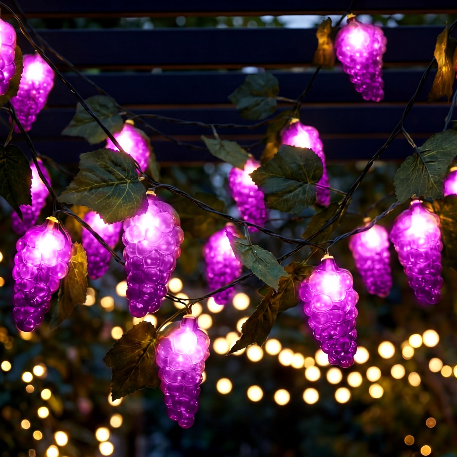 Baquler 2 Pcs Total 13.12ft 20leds 3D Lemon LED String Lights Battery Operated Summer Artificial Fruit Garland Lemon Light Bulbs with Flower Leaves Fairy Lights for Wedding Party Table Decorations