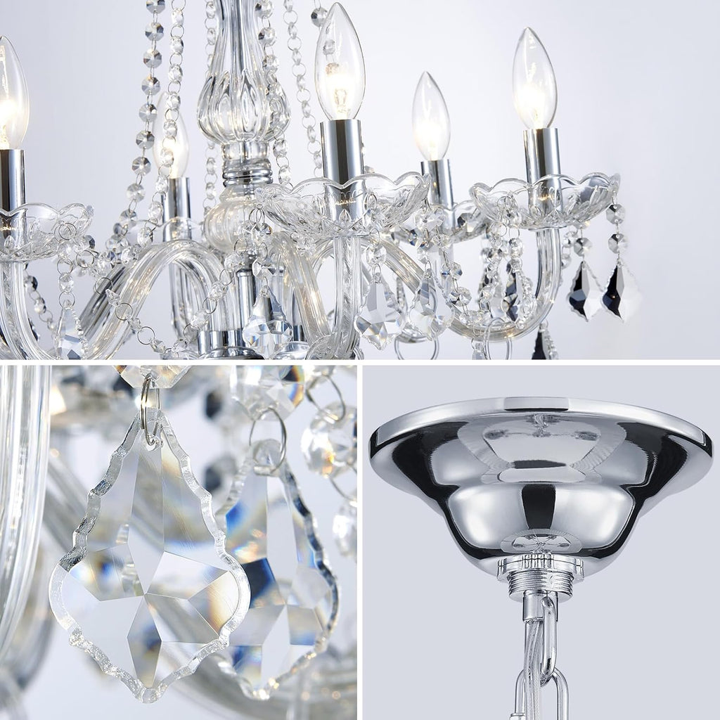 Crystal Chandelier Light Fixture, Modern K9 Crystal Chandelier Dining Room Light Fixture, Crystal Pendant Ceiling Light for Bedroom Modern Lighting Fixture for Living Room Kitchen Island Hallway