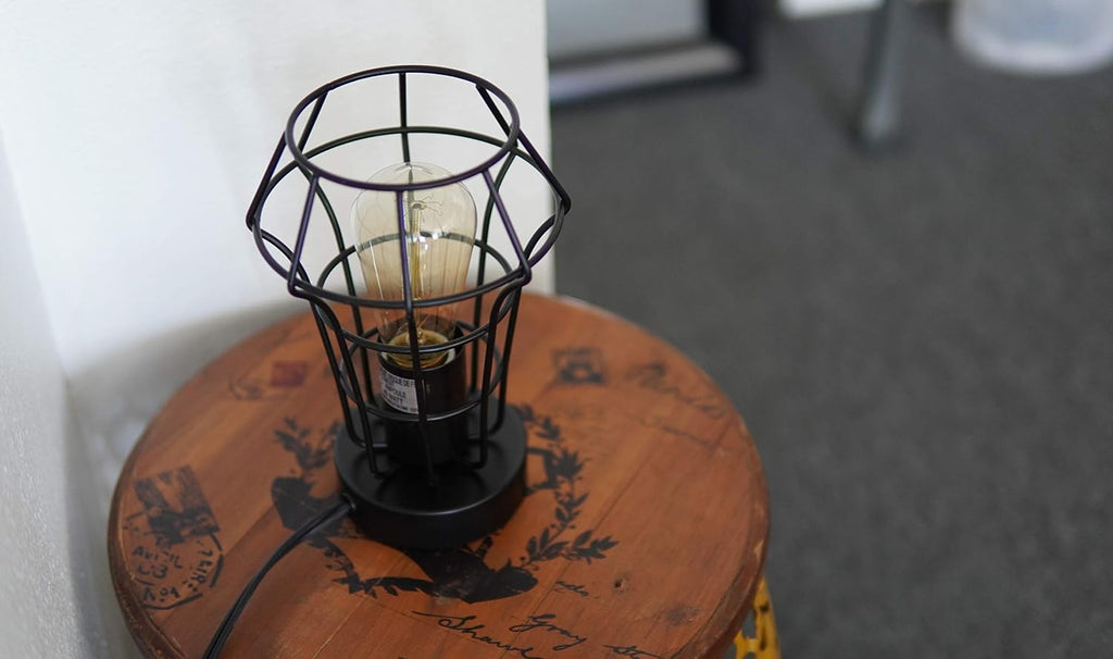 9" H Industrial Metal Table Lamp Desk Lamp Accent Light with a Free Edison Bulb