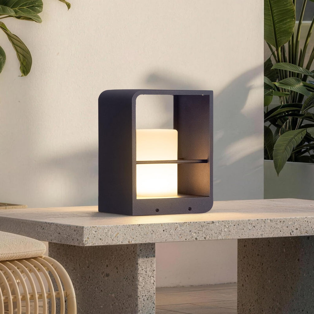 Outdoor Solar Lanterns Waterproof with IP65, LED Smart Outdoor Floor Lamp, Dimmable Floor Lamps with Remote Brightness & Timer Control, Solar Powered Outside Lantern Dusk to Dawn for Patio