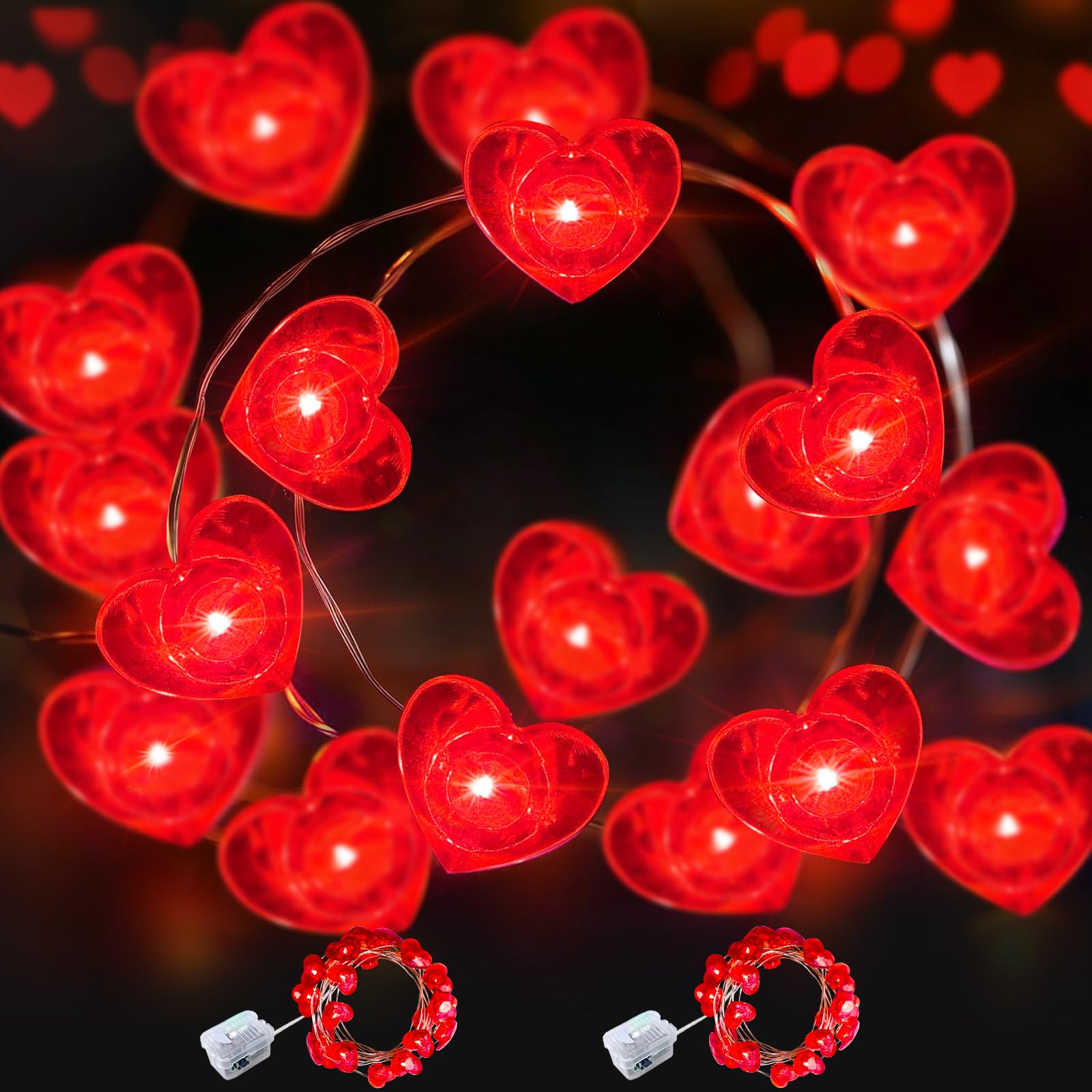 AIKEI 48 Pack LED Fairy Lights Battery Operated, Fairy String Lights Waterproof 7 Feet 20 Led Firefly Starry Lamps for Wedding Party Bedroom Garden Halloween Christmas Decoration White