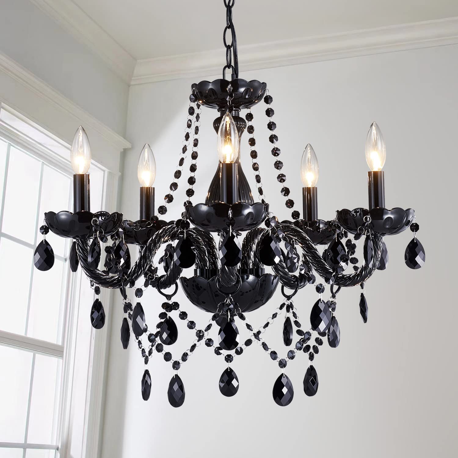 Saint Mossi 5 Light Modern Contemporary Elegant K9 Crystal Glass Chandelier Pendant Ceiling Lighting Fixture