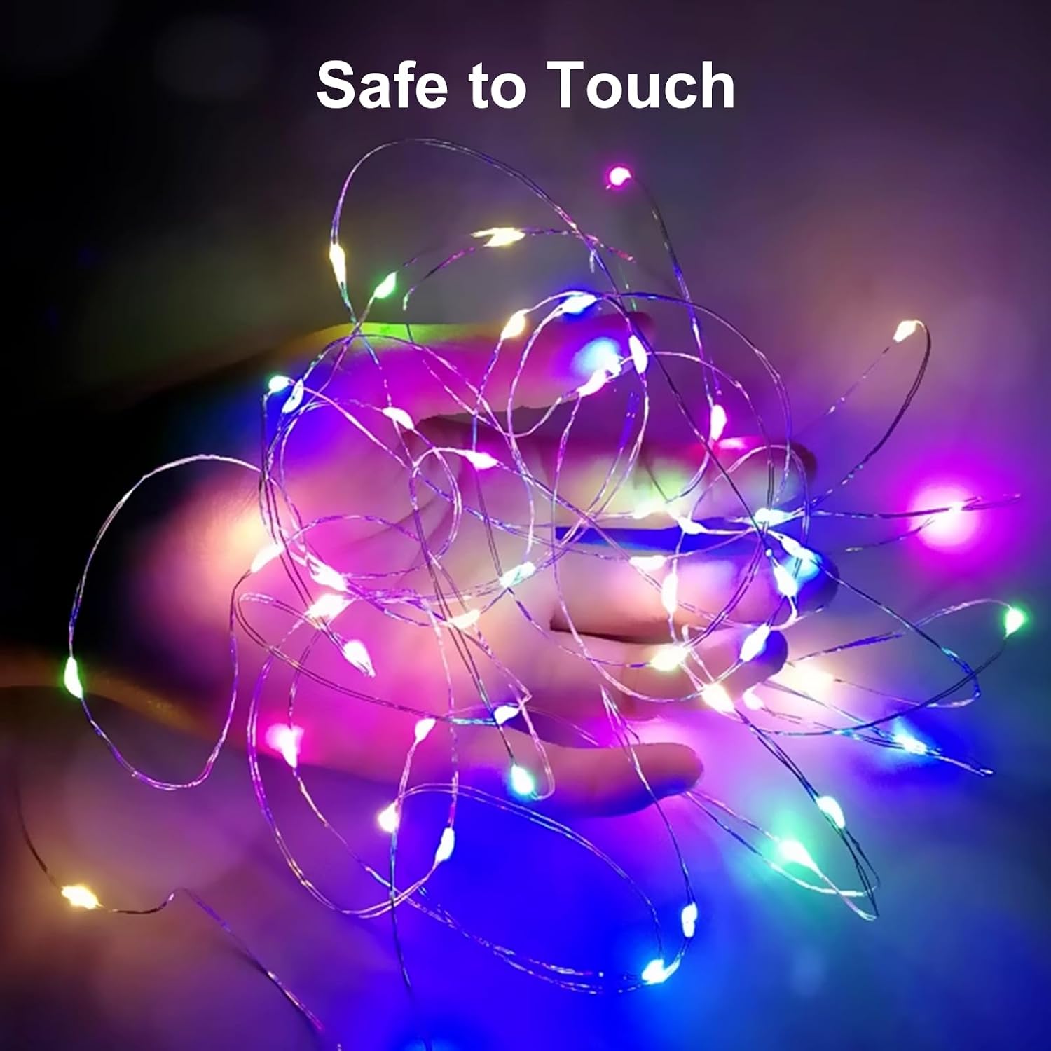 ZGWJ Fairy Lights Battery Operated, 50 Pack Twinkle String Lights 20 LED 7FT 3 Lighting Modes for Bedroom Decor, Easter, Halloween, Christmas, Party Indoor and Outdoor Decoration Colorful