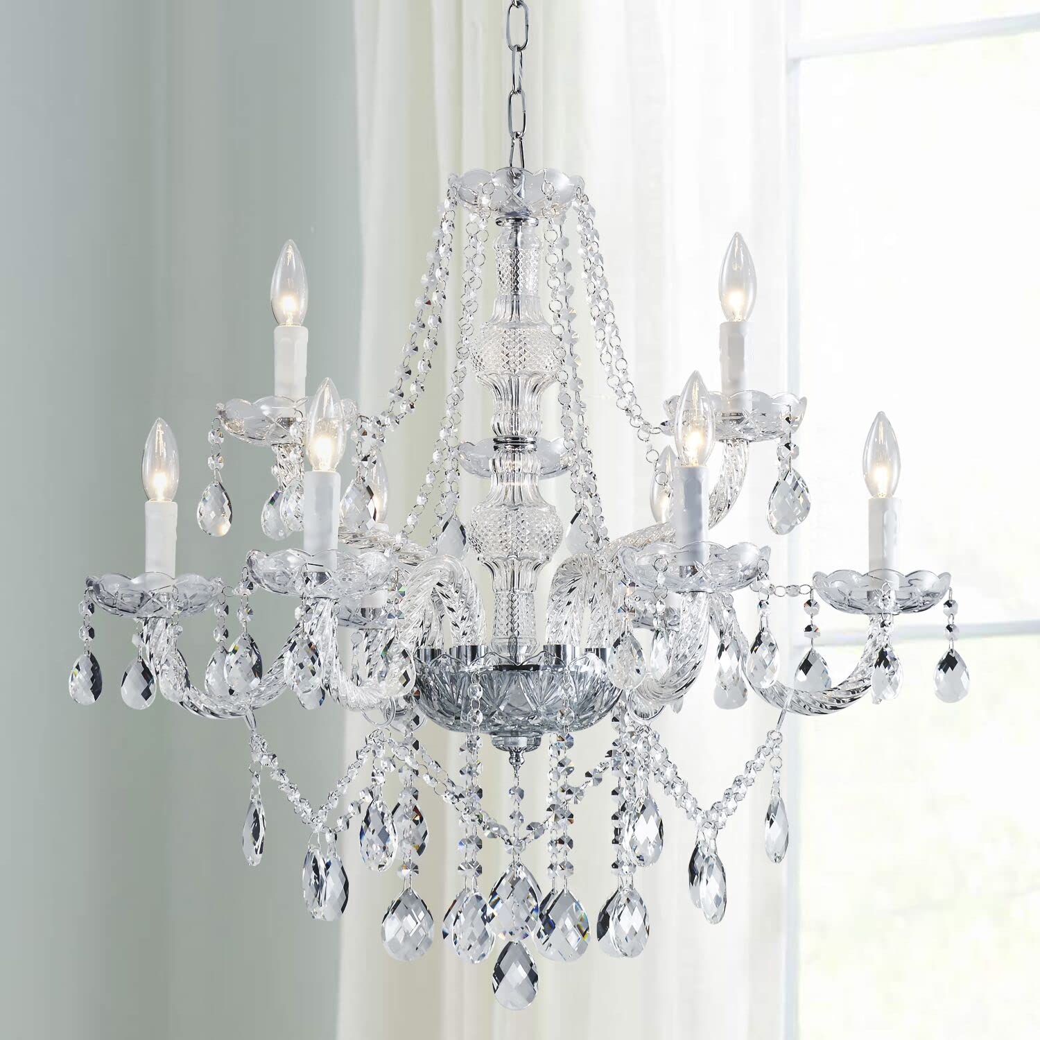 Saint Mossi 5 Light Modern Contemporary Elegant K9 Crystal Glass Chandelier Pendant Ceiling Lighting Fixture