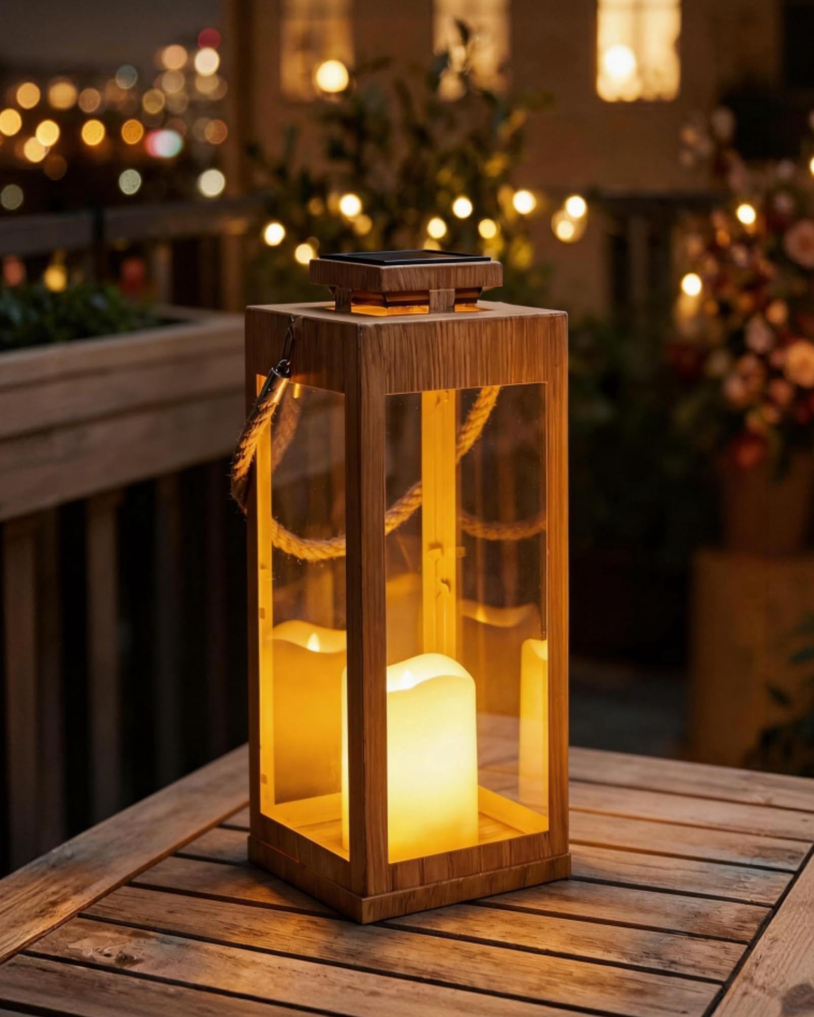 Solar Lanterns Outdoor Waterproof, 2-Pack 13.2" Led Flickering Flameless Candle Lantern, Metal Lanterns Decorative, Hanging Solar Lantern for Garden, Patio, Front Porch,Wedding Decor, Table