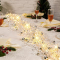 VIHOSE 12 Ft Christmas Glitter Gem Garland with Light Crystal Beaded Ice Wire Clear Garland Acrylic Faux Diamond String Decoration for Xmas Tree Home Table Holiday Party
