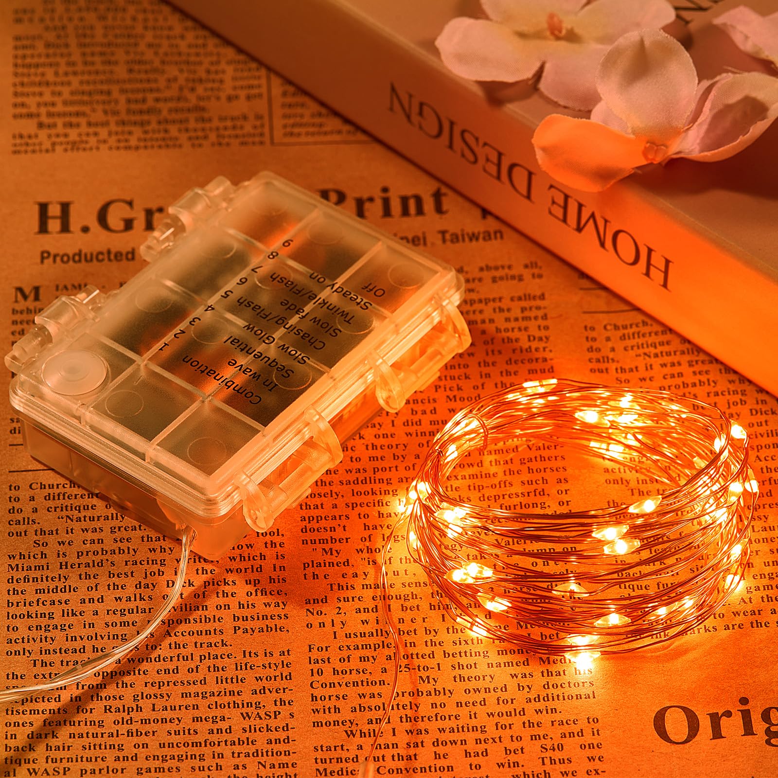 Ariceleo 4 Pack 65.6 Ft. Battery Operated Outdoor String Lights with Remote & Timer, LED Warm White Fairy Lights, Waterproof Twinkle Lights for Bedroom, Dorm, Mason Jar, Wedding, Party, Christmas