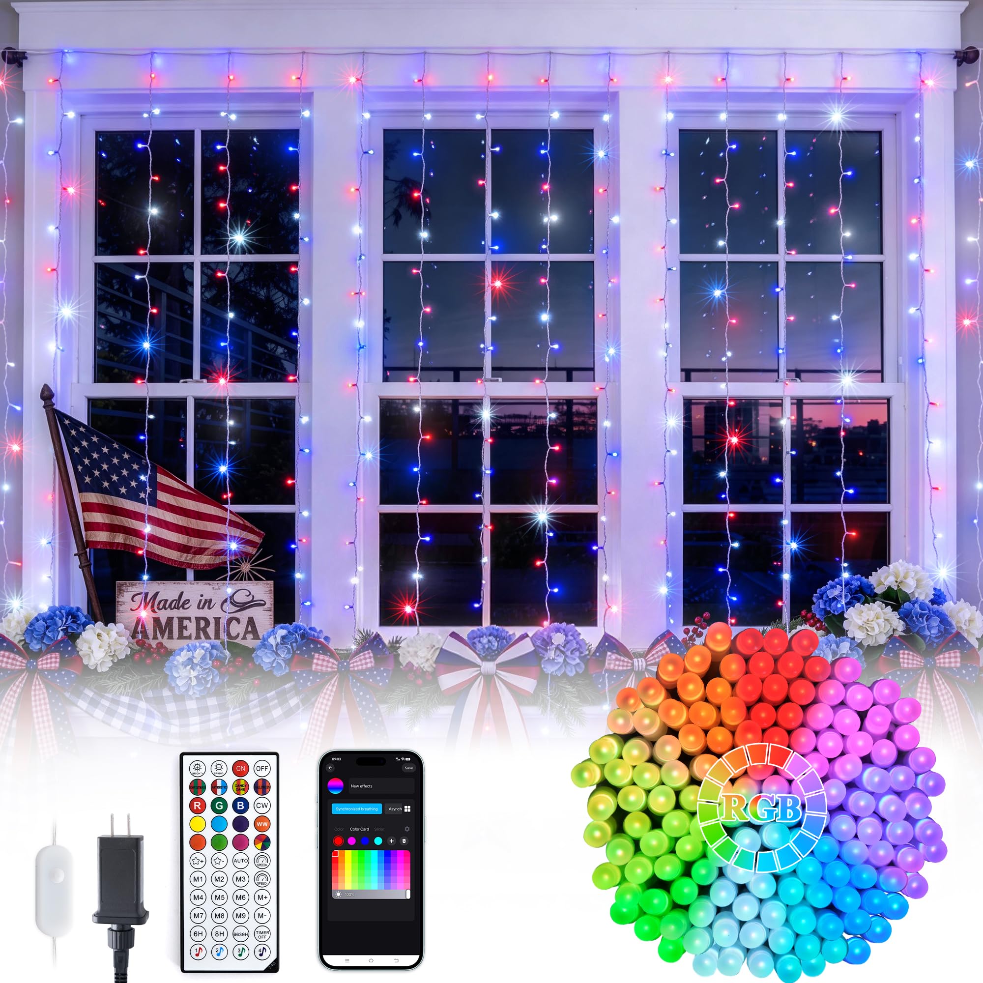 Warm White 600 LED Curtain String Lights 9.5×19.6ft, Indoor Outdoor Wedding Decor Lights