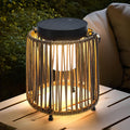 Solar Lanterns Outdoor Waterproof IP54, Handwoven Wicker Outdoor Table Lamps Portable Rechargeable with 30H+ Runtime, Dual USB-C/Solar Charging, 3 Brightness Levels, Orange