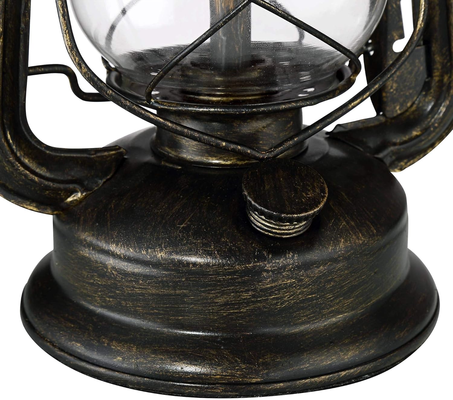 Franklin Iron Works Murphy Industrial Rustic Accent Table Lamp Miner Lantern 23" High Weathered Bronze Metal Clear Glass Oatmeal Fabric Drum Shade Decor for Living Room Bedroom House Bedside