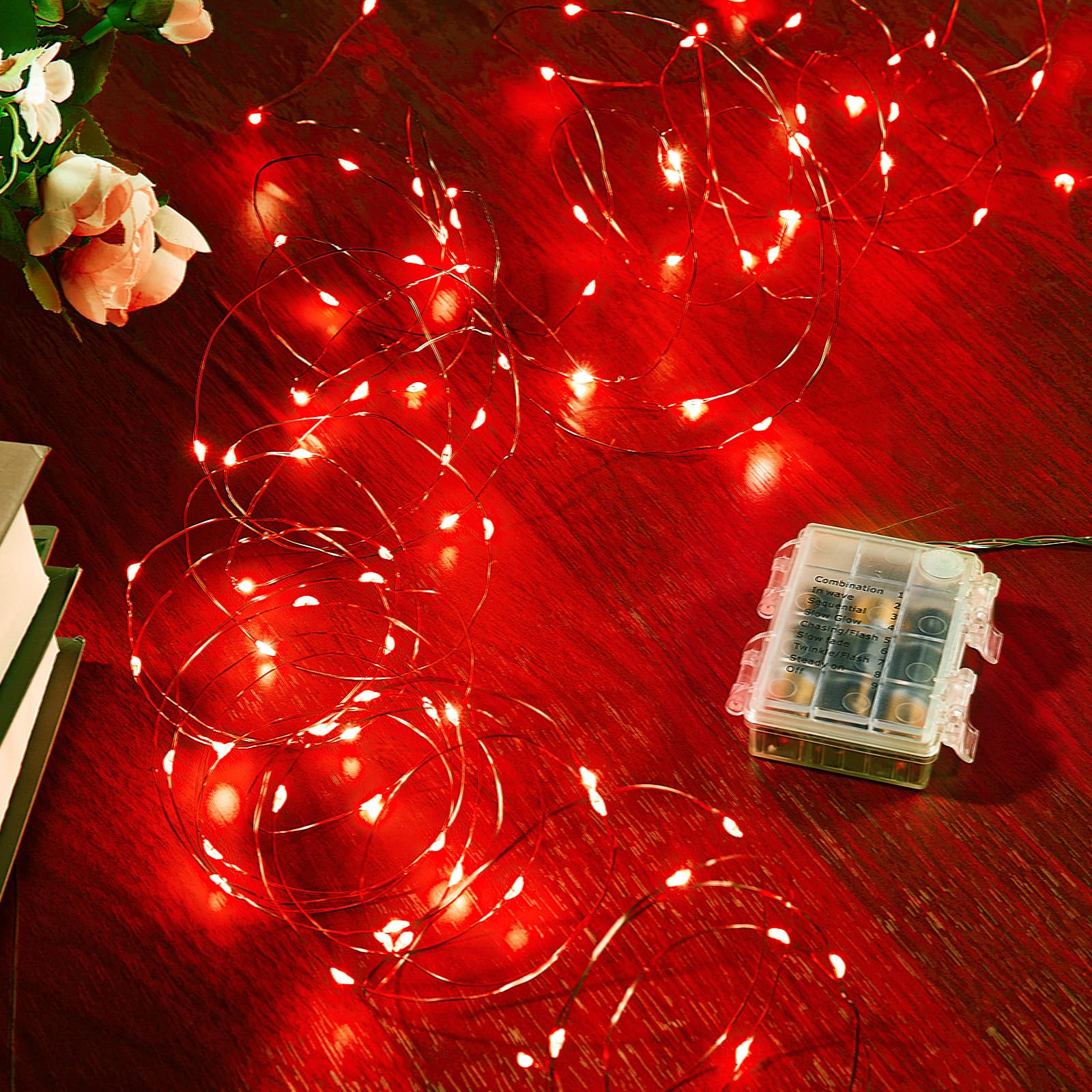 Ariceleo 4 Pack 65.6 Ft. Battery Operated Outdoor String Lights with Remote & Timer, LED Warm White Fairy Lights, Waterproof Twinkle Lights for Bedroom, Dorm, Mason Jar, Wedding, Party, Christmas