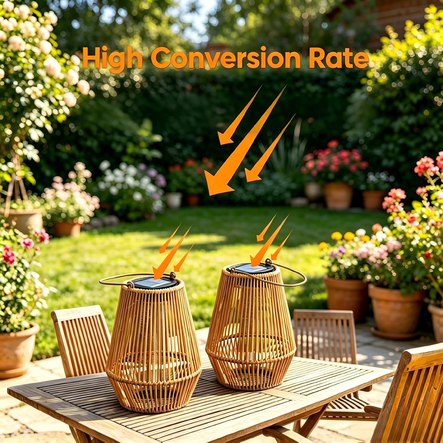 Solar Lanterns Outdoor Waterproof, KagoLing Solar Lanterns Outdoor Gifts for Women Mom Grandma Hanging Solar Lights Outdoor Handwoven Rattan Garden Decor for Outside, Patio, Yard, Porch, Lawn, 2 Pack