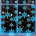 Tujoe 8 Pack Timer Christmas Window Lights Decorations Snowflake Christmas Hanging Lights with Suction Cup, 2 Modes Battery Operated for Xmas Holiday New Year Outdoor Indoor Decor (Warm White)