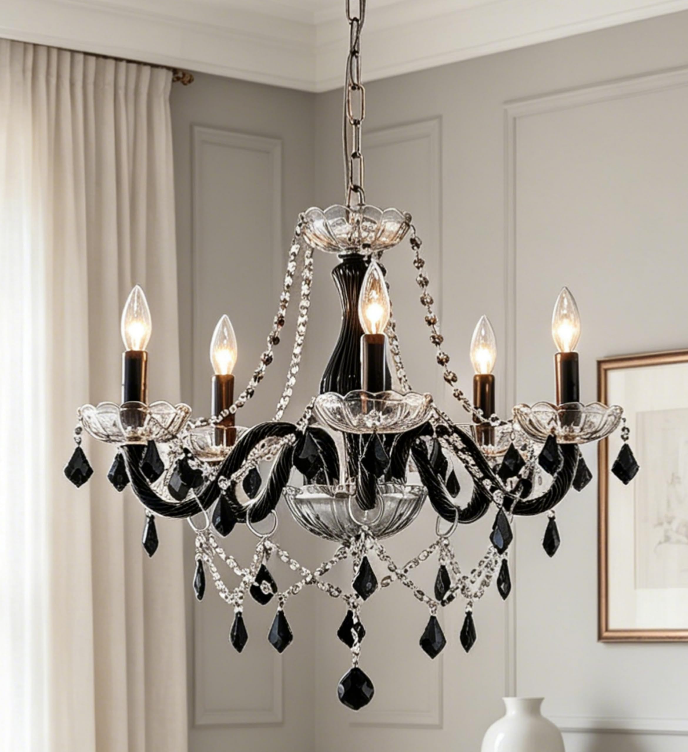 Saint Mossi 5 Light Modern Contemporary Elegant K9 Crystal Glass Chandelier Pendant Ceiling Lighting Fixture
