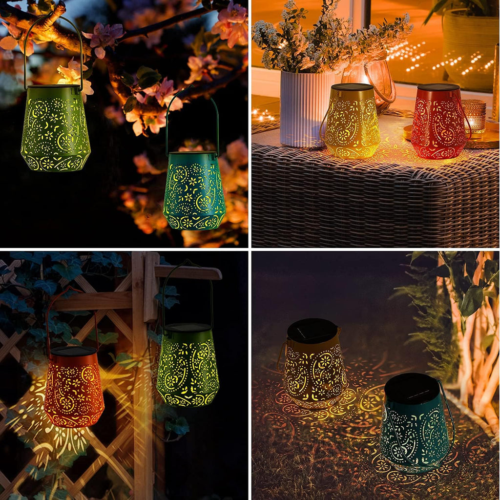 6 Pack Outdoor Solar Lanterns, Waterproof Hanging Decor Lights for Garden