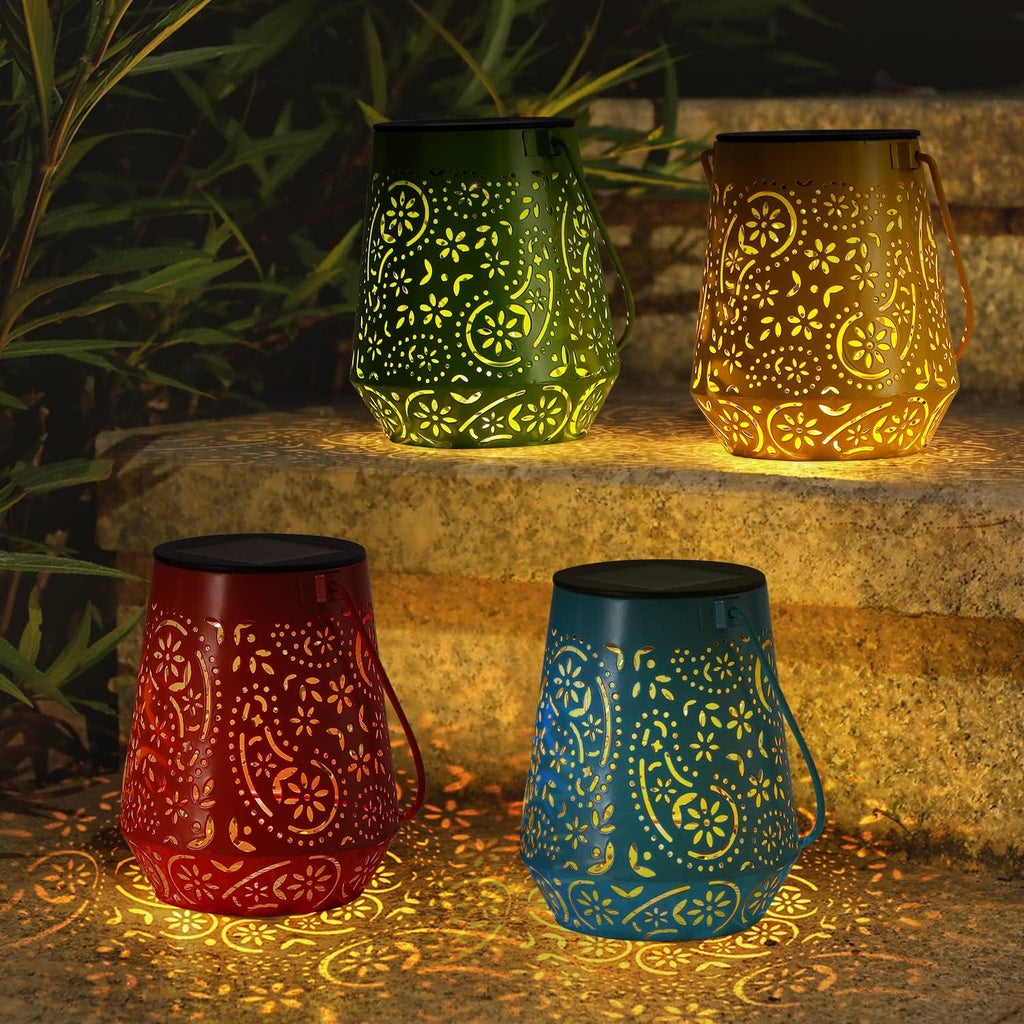 6 Pack Outdoor Solar Lanterns, Waterproof Hanging Decor Lights for Garden