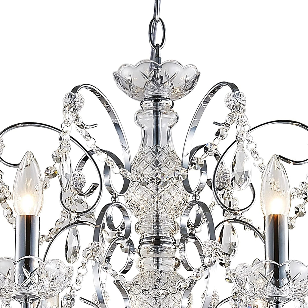 Saint Mossi 6-Lights Crystal Chandelier Crystals Raindrop Chandelier,Modern Crystal Pendant Light Fixture Modern Chandelier for Bedroom,Living Room,Dining Room,H22 X D24,Chain Adjustable